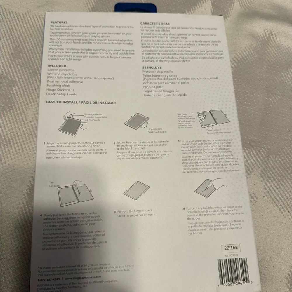 Insignia iPad Hard‎ Screen Protector. New in box. 10th Generation.9H Hardness.